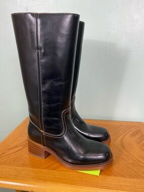 Frye Campus 14L Boots Leather Black Size 7 Sku3